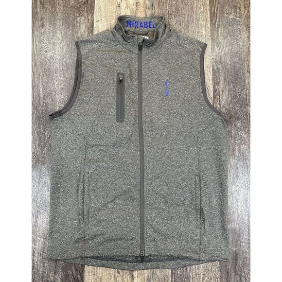 Levelwear "The Dean" Heather Charcoal Full‎ Zip Golf Vest Men's Sz M Mirabel AZ - Picture 1 of 15